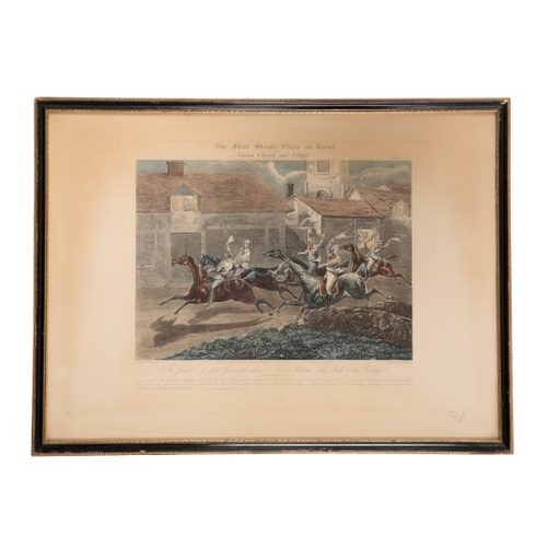 287 - A SET OF FOUR COLOURED PRINTS OF THE FIRST STEEPLECHASE ON RECORD

Ipswich, the watering place behin... 