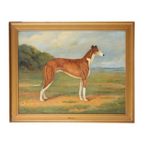 294 - ALBERT EDWARD D. G. STIRLING-BROWN (fl. 1896-1929) 'Muffle'

portrait of a racing greyhound, signed ... 