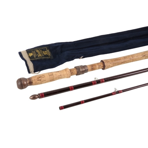 4 - A HARDY GRAPHITE THREE PIECE SALMON FLY ROD DELUXE

in original Hardy canvas rod bag, 15.4ft long

P... 