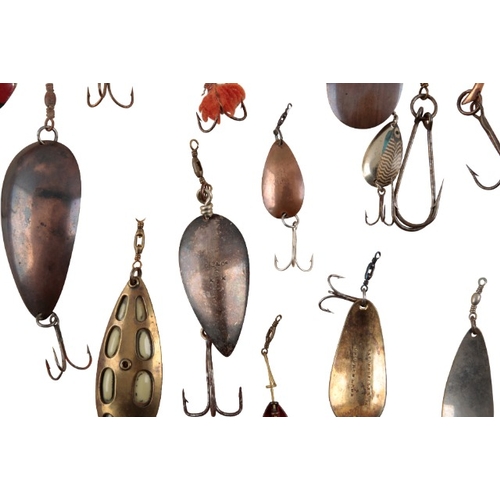 44 - C FARLOW & CO., LONDON: A FISHING SPOON LURE

and various other fishing spoon lures by G.L. and Co.,... 