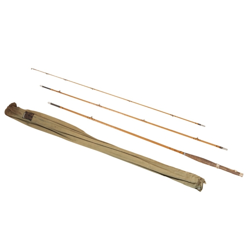 5 - HARDY HOLLOWLIGHT: A THREE PIECE SPLIT CANE FLY ROD

no. H32444, in the original Hardy canvas rod ba... 