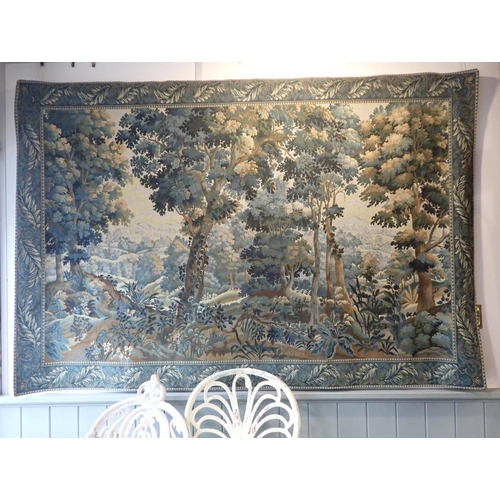 13 - A FLEMISH STYLE TAPESTRY WALL HANGING BY TAPISSERIE D'HALLUIN 'Verdure de Rambouillet', in the style... 