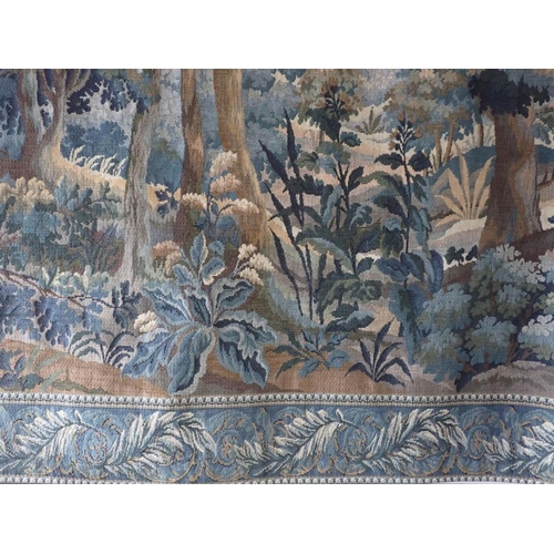 13 - A FLEMISH STYLE TAPESTRY WALL HANGING BY TAPISSERIE D'HALLUIN 'Verdure de Rambouillet', in the style... 