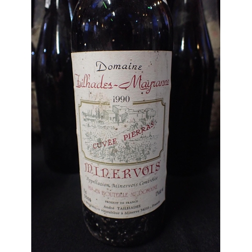 50 - TAILHADES - MAYRANNE MINERVOIS CUVEE PIERRAS (five bottles), and other wines, some label-less (in un... 