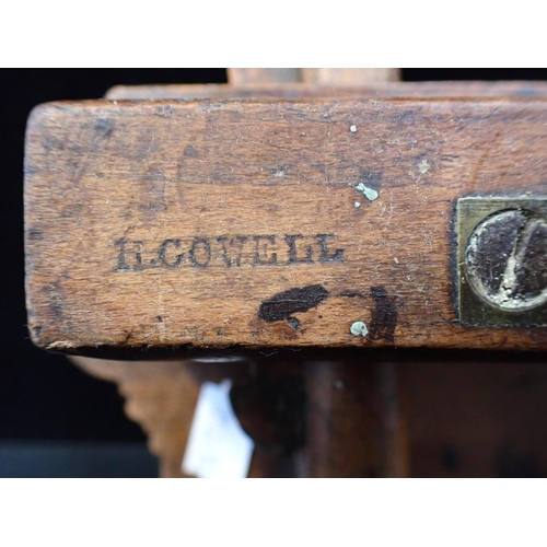 138 - AN ANTIQUE WOODEN REBATE PLANE by W. Parkes, a 19th century walnut writing slope, and a small displa... 