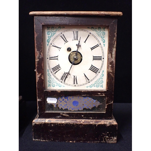 208 - A SLATE CASED MANTEL CLOCK, WITH MARTI & Cie MOVEMENT and black and gilt dial, striking on a bell (r... 