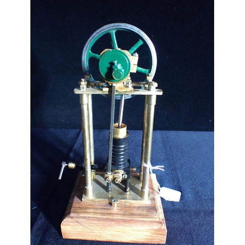 238 - A SCRATCH BUILT MODEL BEAM ENGINE, AND A SIMILAR UPRIGHT ENGINE mainly in brass and steel, on wooden... 