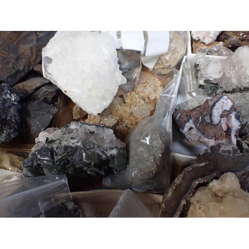 243 - A COLLECTION OF MINERAL SPECIMENS some boxed and labelled