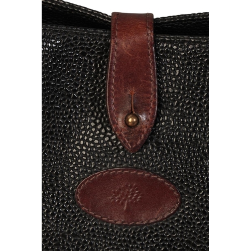 248 - MULBERRY: A BLACK LEATHER CROCODILE EFFECT CLUTCH BAG together with two Mulberry shoulder bags in du... 