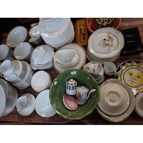 163 - A QUANTITY OF WHITE AND GILT DINNER WARE Paragon, Doulton, Thomas, etc, a Royal Albert 'Gloria' part... 