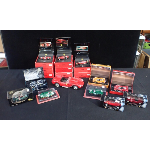 175 - A COLLECTION OF MINIBRI OFFICIAL FORMULA ONE FERRARI MODELS mostly boxed, and other Ferrari models i... 