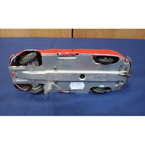 193 - A CHAD VALLEY CLOCKWORK CAR, WITH AIR-BULB CONTROL (spring sound, some dents to car etc)