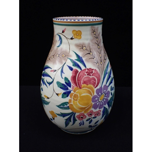 269 - TRUDA CARTER POOLE POTTERY a vase painted with ZW pattern, impressed Poole England mark, 25 cms high