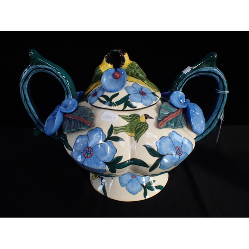 295 - ARDMORE STUDIO CERAMICS, SOUTH AFRICA tureen and lid, made by Octavia painted by Gladys, 2008, eleph... 