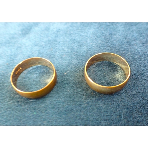 410 - TWO 9CT GOLD WEDDING BANDS (c.5.95grams total weight) (2)