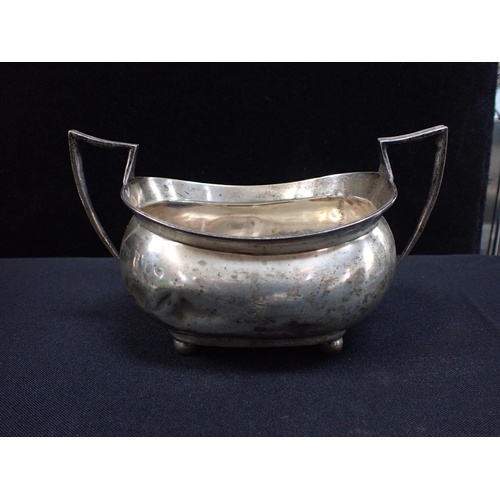 365 - A GEORGE V SILVER TWO HANDLED SUGAR BASIN by Barker Brothers, Chester 1920, 6 tr. ozs with a quantit... 