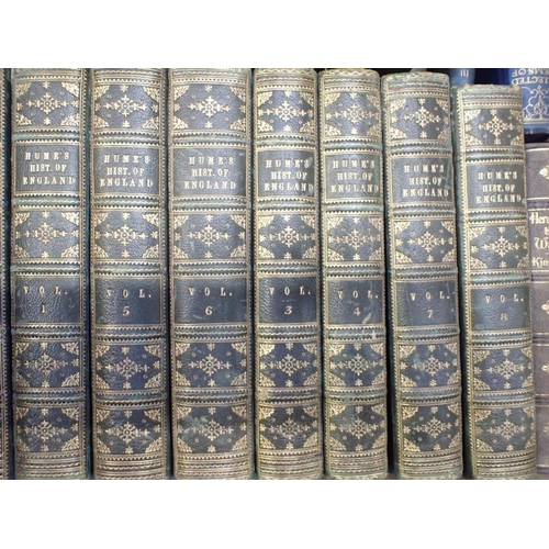 604 - HUME, DAVID, 'THE HISTORY OF ENGLAND' new edition, volumes 1-8, three quarter green leather binding ... 