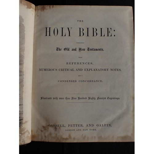 553 - 19TH CENTURY LEATHER BOUND BIBLE