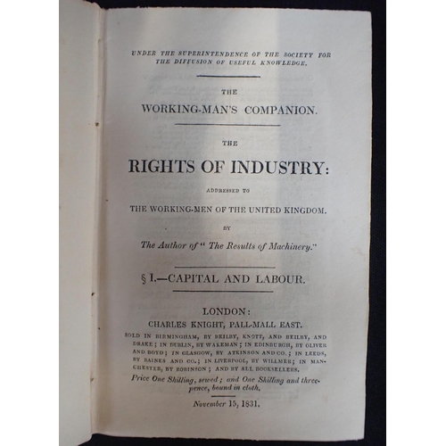 560 - THE WORKING-MAN'S COMPANION, 1 -CAPITAL AND LABOUR Charles Knight, London 1831 (boards a/f)