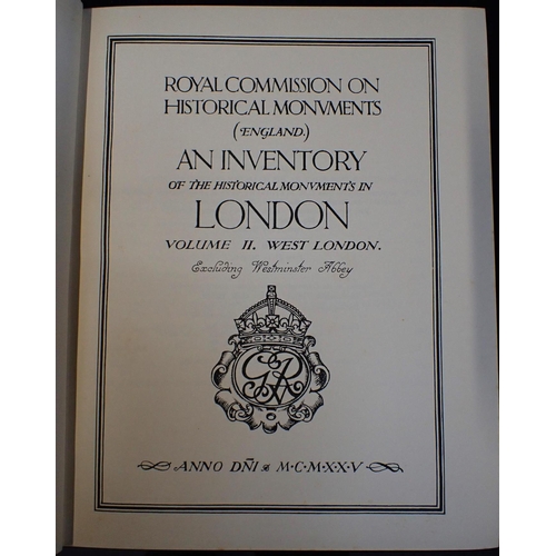 569 - ROYAL COMMISSION ON HISTORIC MONUMENTS three vols, London Westminster Abbey 1924, London West 1925, ... 