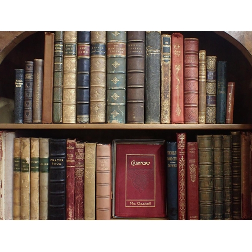 574 - A QUANTITY OF 19th CENTURY AND LATER BOOKS some leather bound