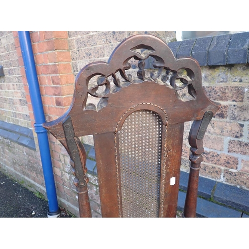 829 - A VICTORIAN LATH-BACK WINDSOR ARMCHAIR a 17th century fruitwood chair with caned seat and back (with... 