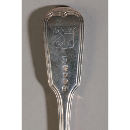 100 - A COMPOSITE CANTEEN OF GEORGE III AND LATER SILVER FIDDLE AND THREAD PATTERN FLATWARE

comprising: 4... 