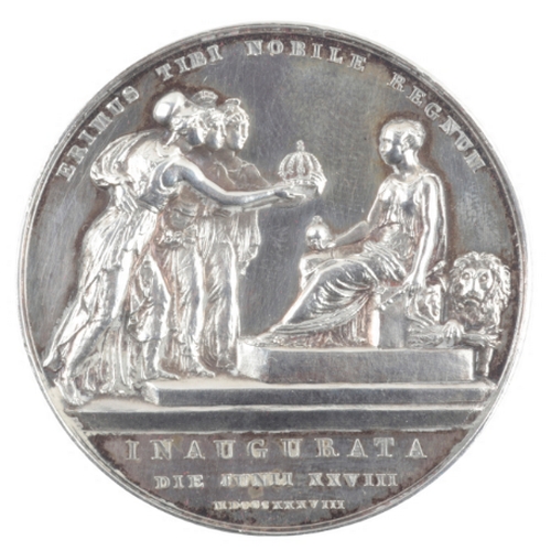 114 - A QUEEN VICTORIA SILVER CORONATION MEDAL

1838, by B. Pistrucci, the obverse with a bust of the Quee... 