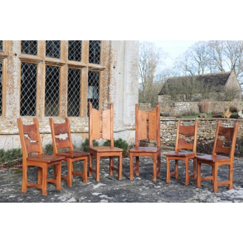 144 - A CONTEMPORARY BURR ELM DINING TABLE

by Tim Stead, designed as two trestle tables with thick burr e... 