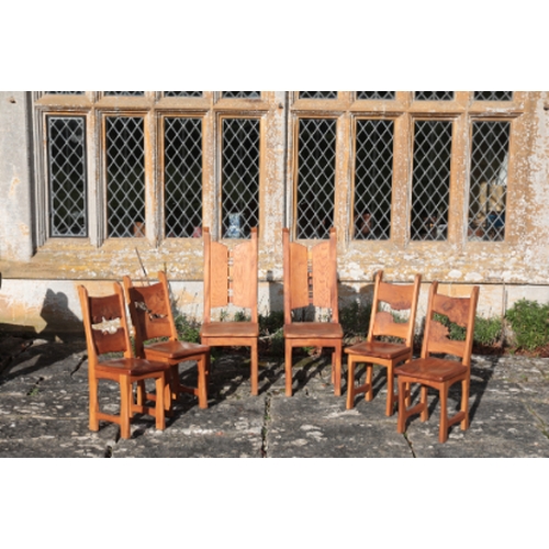 144 - A CONTEMPORARY BURR ELM DINING TABLE

by Tim Stead, designed as two trestle tables with thick burr e... 