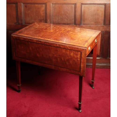 184 - A GEORGE III SATINWOOD PEMBROKE TABLE

of Sheraton design, with ebonised and kingwood banding, the r... 