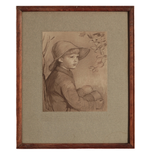 203 - FREDERICK BEAUMONT A young boy holding a sketch pad

signed and dated 1913, pastel on buff paper, 60... 