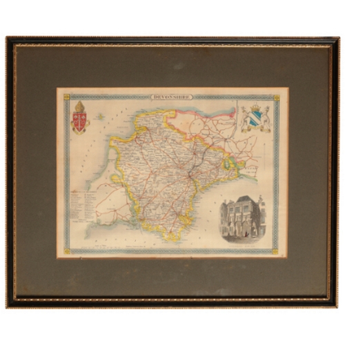 236 - BLAEU'S MAP OF SOMERSET

with Spanish text and original colouring, circa 1650, 28cm x 50cm; and four... 