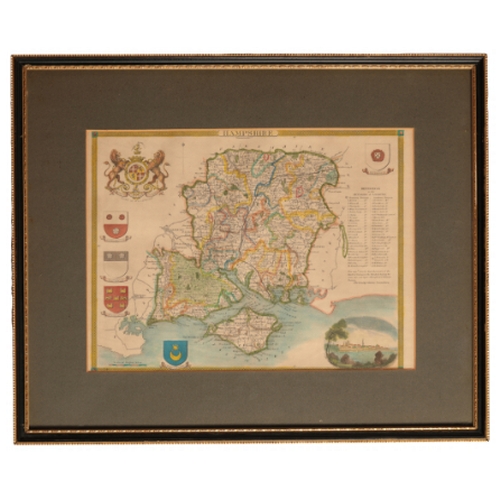 236 - BLAEU'S MAP OF SOMERSET

with Spanish text and original colouring, circa 1650, 28cm x 50cm; and four... 