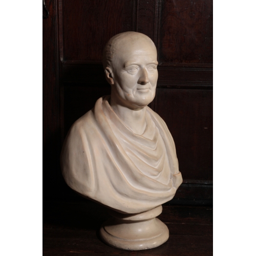 237 - A PLASTER BUST

traditionally identified as James Medlycott, the builder of Ven House, in classical ... 