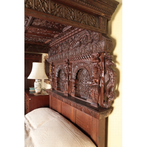 272 - THE SANDFORD ORCAS FOUR POSTER BED

19th century, incorporating earlier elements, an Elizabethan sty... 