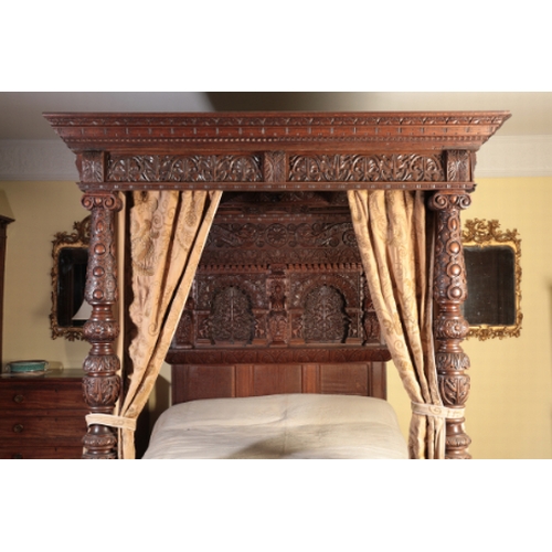 272 - THE SANDFORD ORCAS FOUR POSTER BED

19th century, incorporating earlier elements, an Elizabethan sty... 