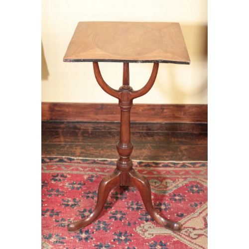 275 - A GEORGE III MAHOGANY TRIPOD TABLE

possibly converted from a basin stand, the associated satinwood ... 