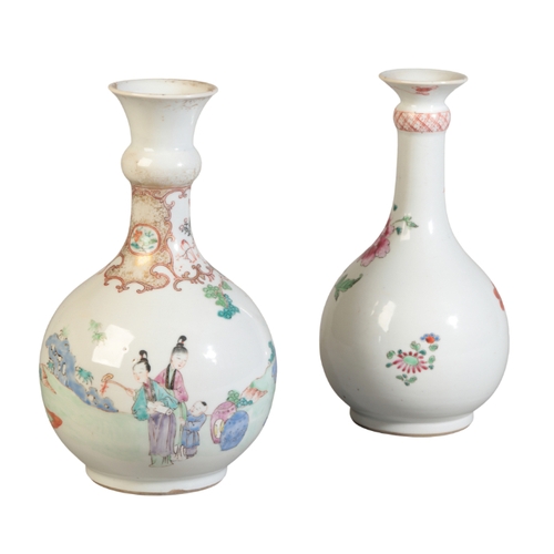 334 - A CHINESE EXPORT FAMILLE ROSE VASE OR GUGLET

Qianlong, enamelled in polychrome with elegant figures... 