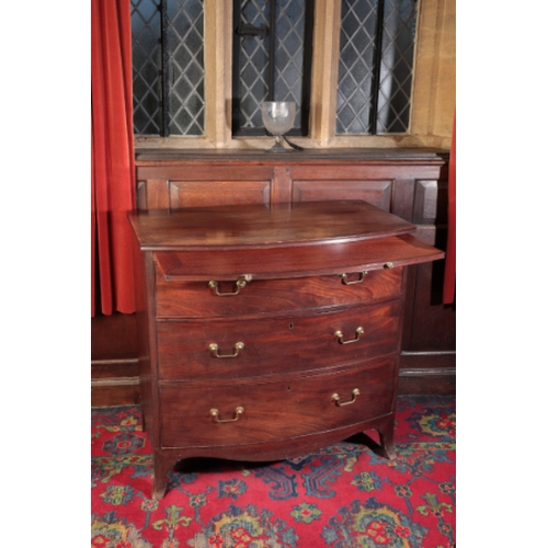 355 - A PAIR OF LATE GEORGE III MAHOGANY BOWFRONT CHESTS OF DRAWERS

in the manner of Gillows of Lancaster... 