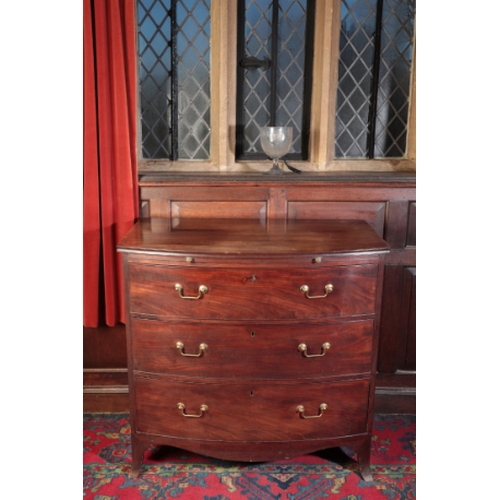 355 - A PAIR OF LATE GEORGE III MAHOGANY BOWFRONT CHESTS OF DRAWERS

in the manner of Gillows of Lancaster... 