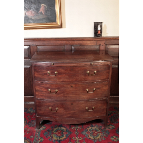 355 - A PAIR OF LATE GEORGE III MAHOGANY BOWFRONT CHESTS OF DRAWERS

in the manner of Gillows of Lancaster... 