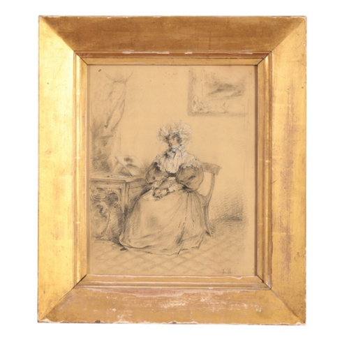 359 - ENGLISH SCHOOL, circa 1832 A portrait of Elizabeth Medlycott

aged 60 in an interior, indistinctly s... 