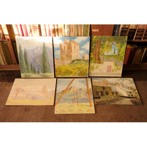 378 - *CICELY GLYN DE BEERS (NEE MEDLYCOTT) (1892-1973) A QUANTITY OF UNFRAMED LANDSCAPE STUDIES

1950s/60... 