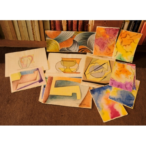 382 - *CICELY GLYN DE BEERS (NEE MEDLYCOTT) (1892-1973) TWO FOLIOS OF ABSTRACT STUDIES

1950s-70s, some wi... 