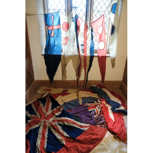 414 - A LARGE FLAG OR ENSIGN BEARING THE MEDLYCOTT FAMILY CREST

early 20th century, with the eagle in pro... 