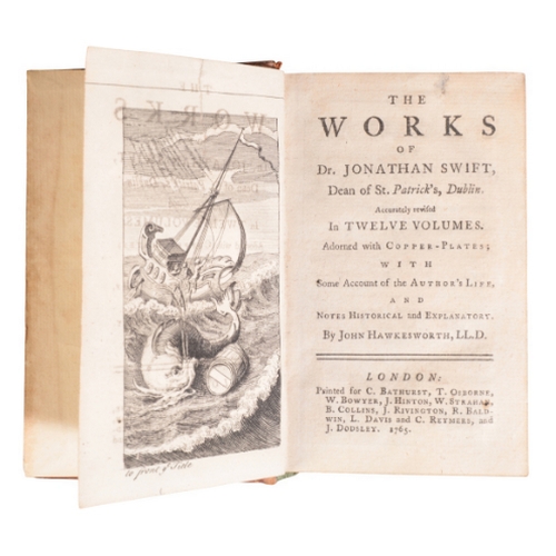 431 - THE WORKS OF JONATHAN SWIFT

12vols, published London 1765, with copper plates throughout, small oct... 