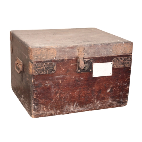 456 - A REGENCY TRUNK

with metal mounts and decorative stud-work borders, 62cm wide x 52cm deep; a Victor... 