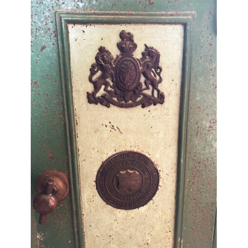 458 - A VICTORIAN CAST IRON SAFE

by Phillips & Son, Manufacturers, Birmingham 