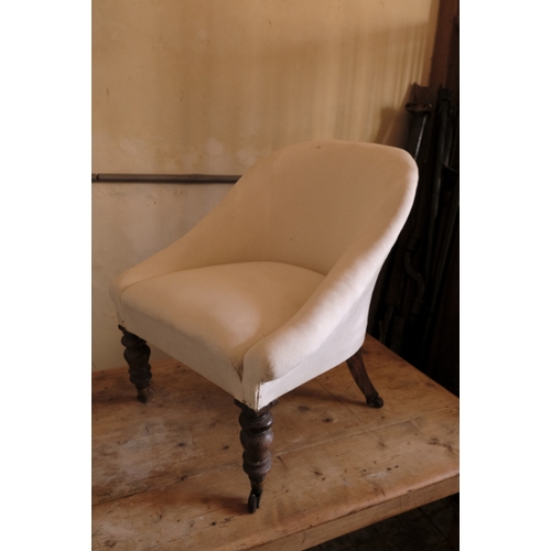 460 - A VICTORIAN NURSING CHAIR

with brass castors, 70cm high